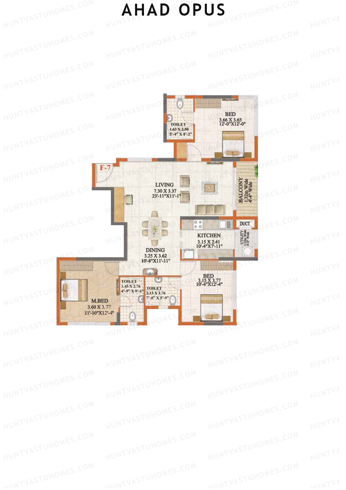 Ahad Opus Wing B Unit 7 Floor Plan