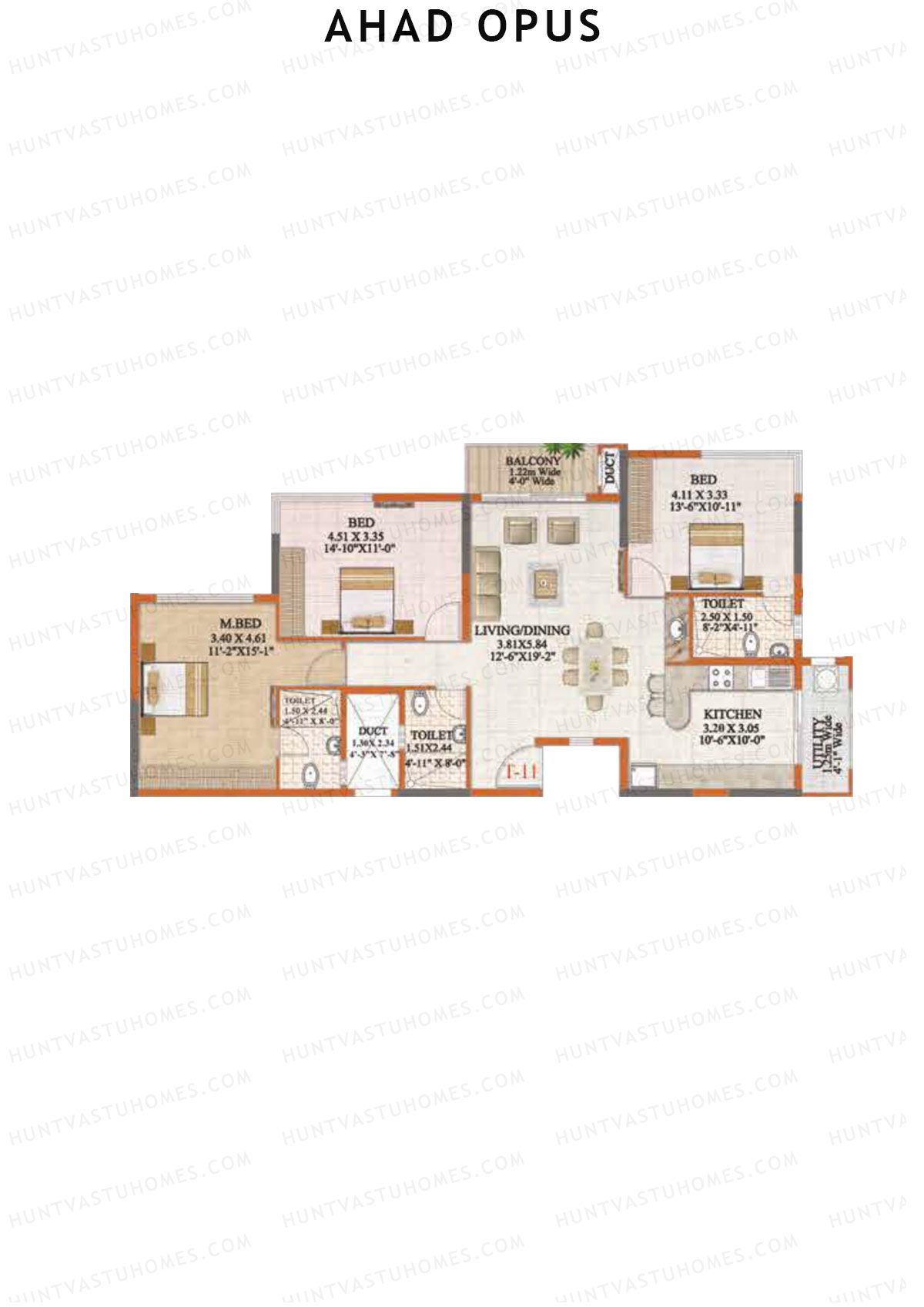Ahad Opus Wing C Unit 11 Floor Plan