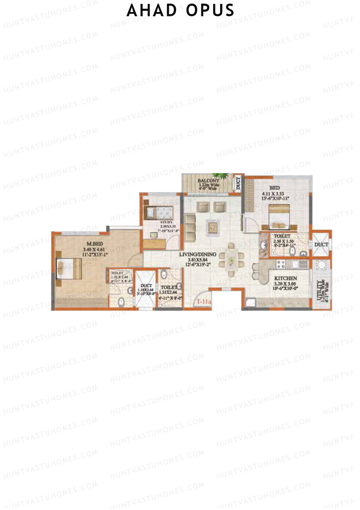 Ahad Opus Wing C Unit 11A Floor Plan