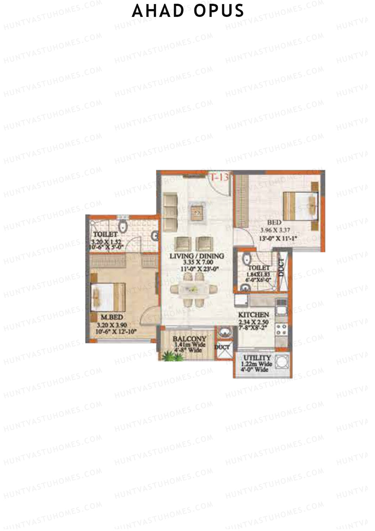 Ahad Opus Wing C Unit 13 Floor Plan