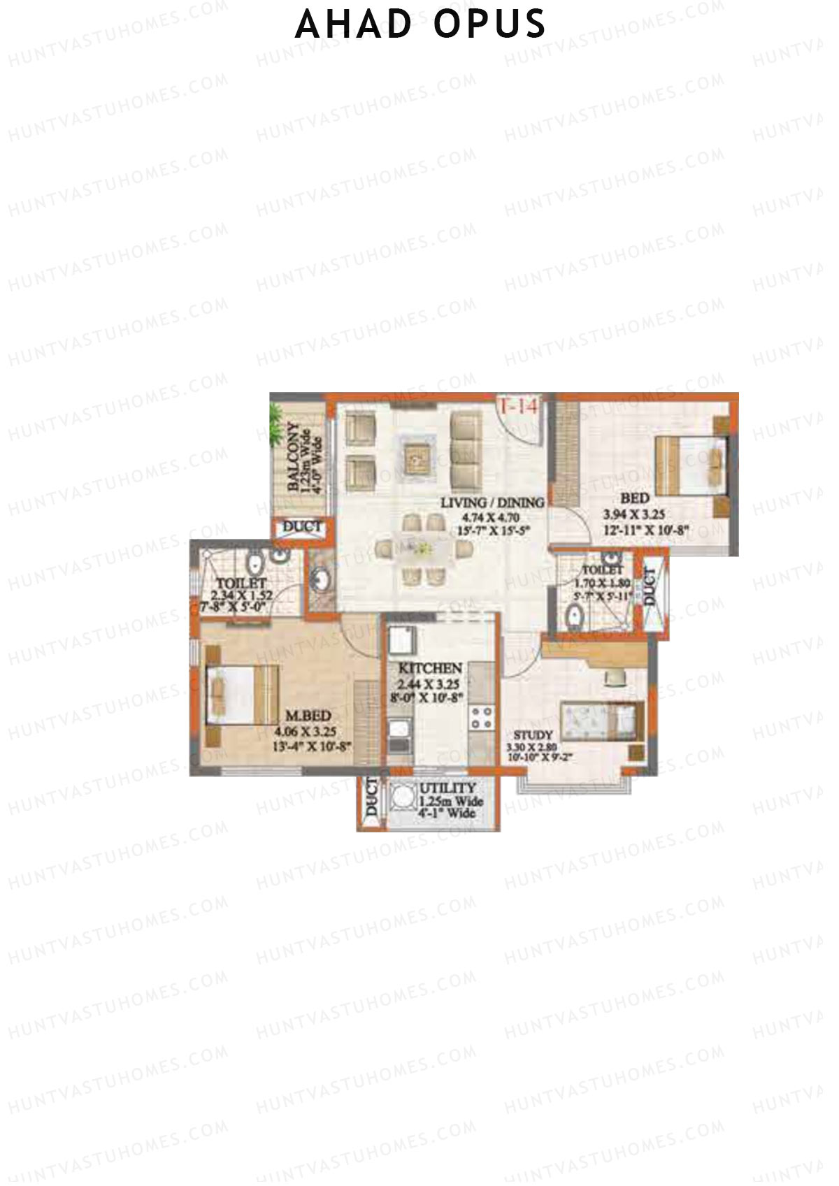 Ahad Opus Wing C Unit 14 Floor Plan