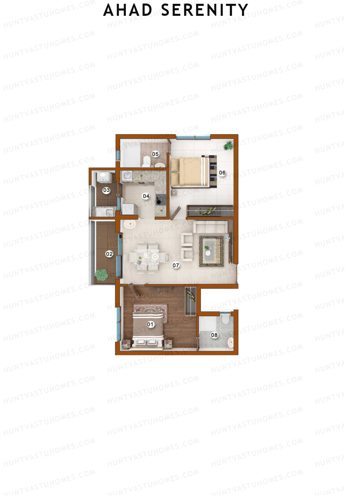 Ahad Serenity Daffodil Wing 1 Unit 4 Floor Plan