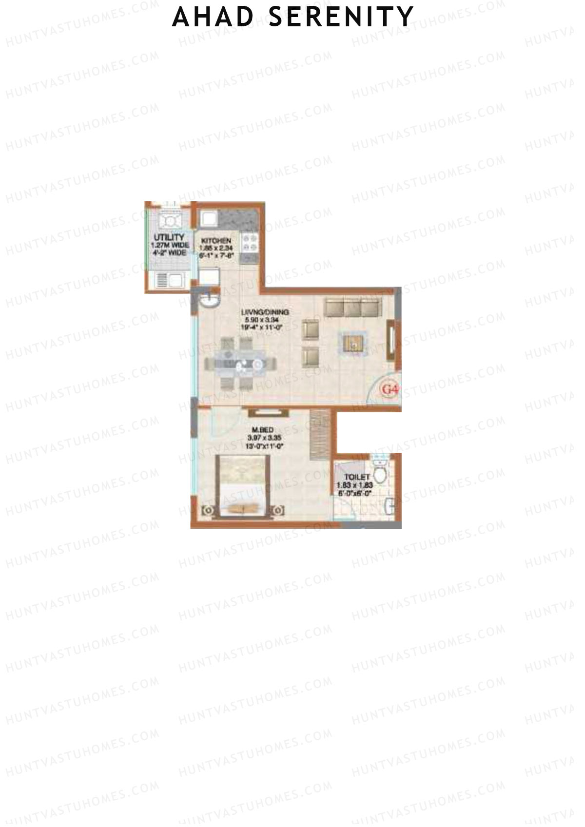 Ahad Serenity Daffodil Wing 1 Unit 4 Floor Plan