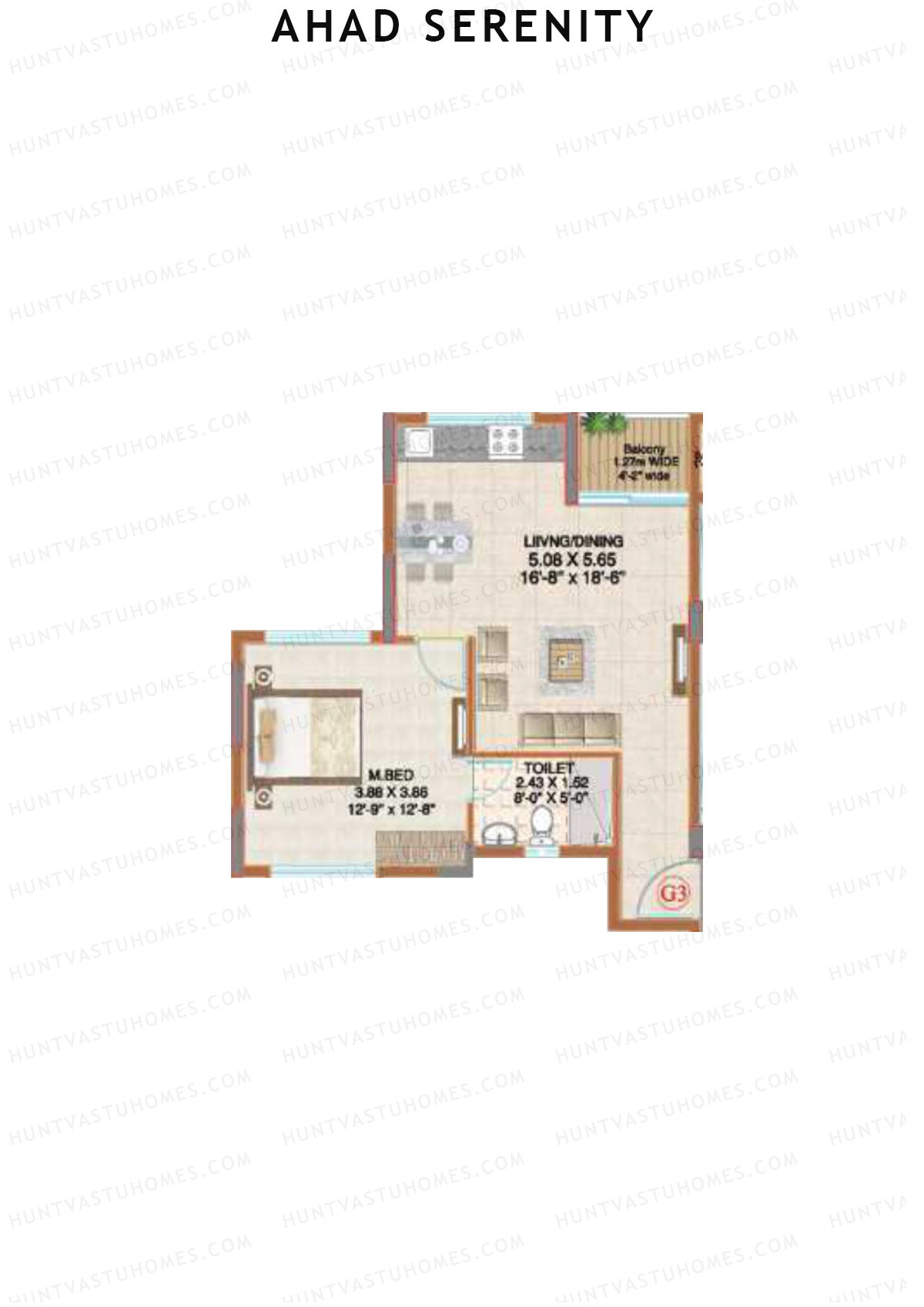 Ahad Serenity Daisy Wing 6 Unit 3 Floor Plan