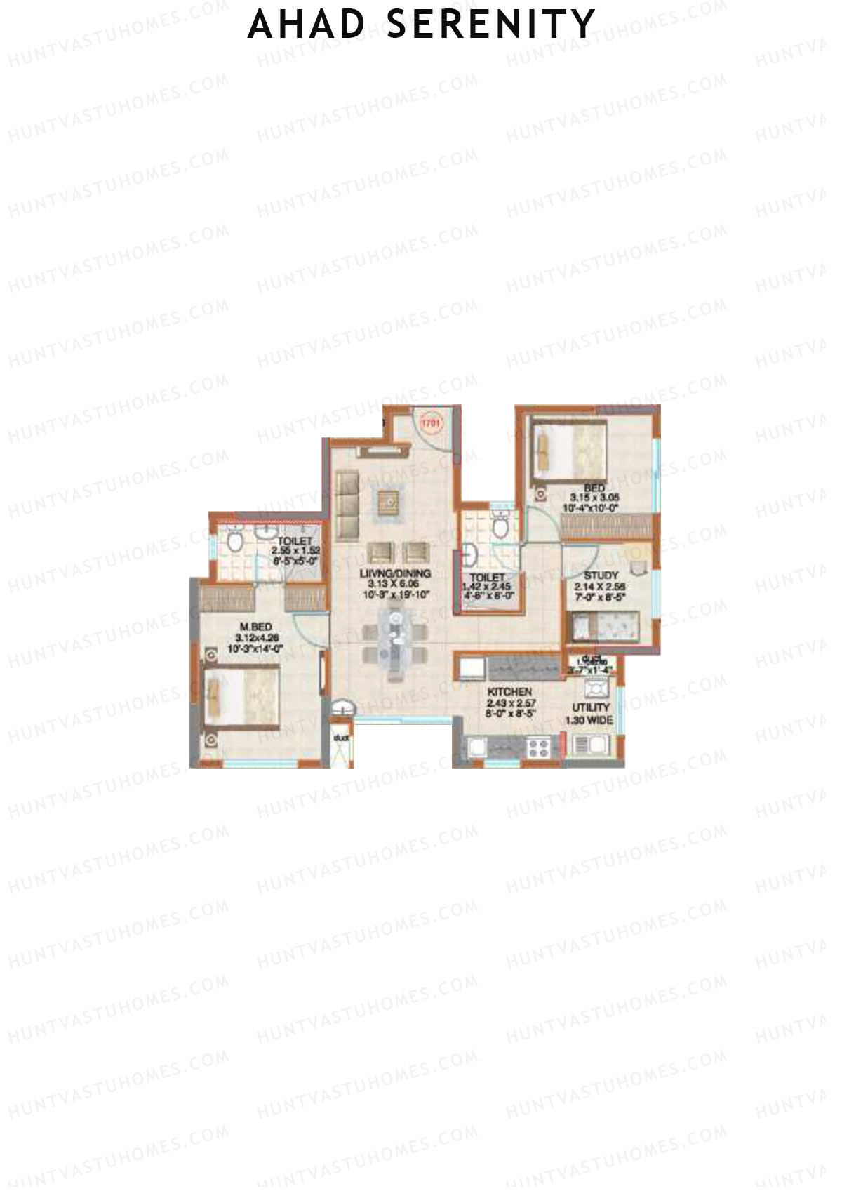 Ahad Serenity Hibiscus Wing 8 Unit 1 Floor Plan