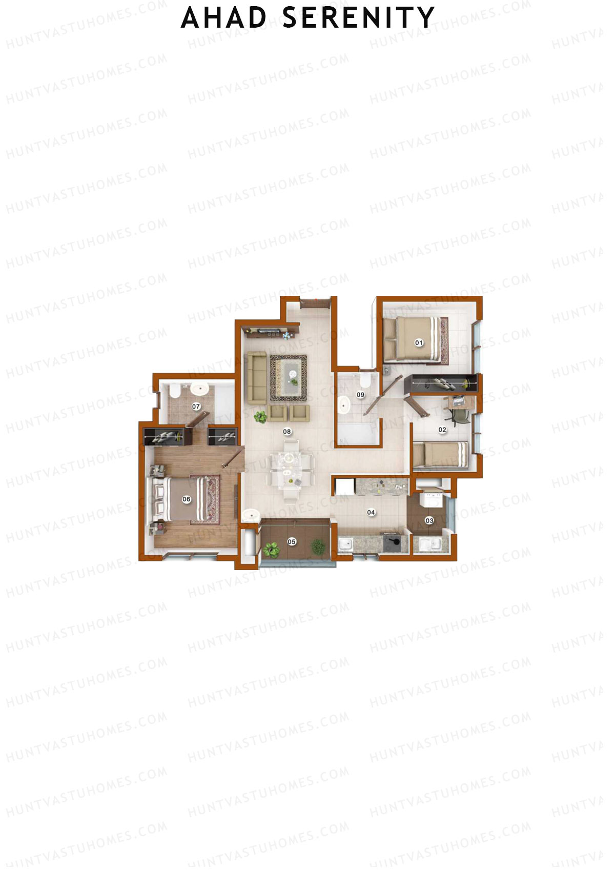 Ahad Serenity Hibiscus Wing 8 Unit 1 Floor Plan