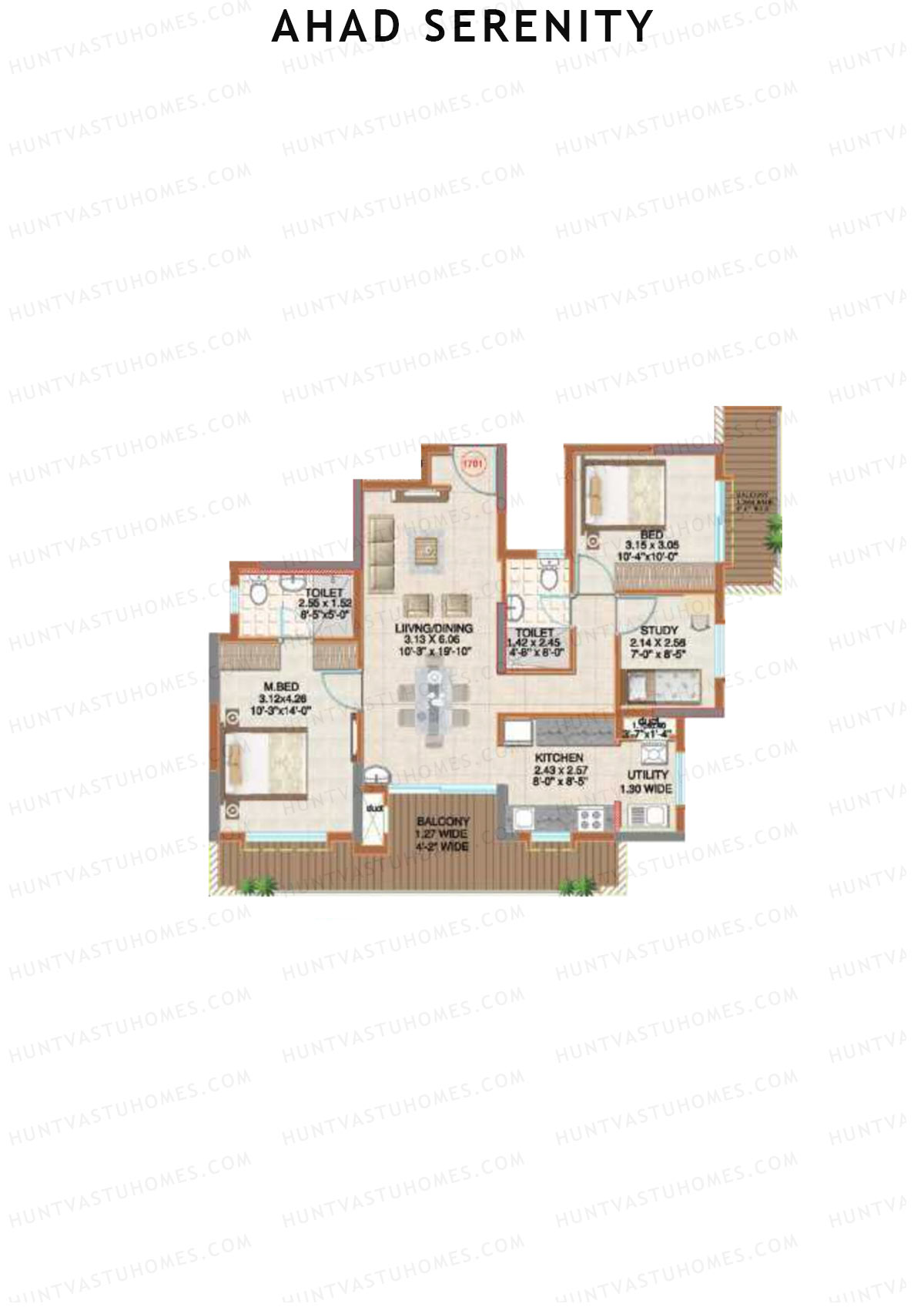 Ahad Serenity Hibiscus Wing 8 Unit 1 Floor Plan