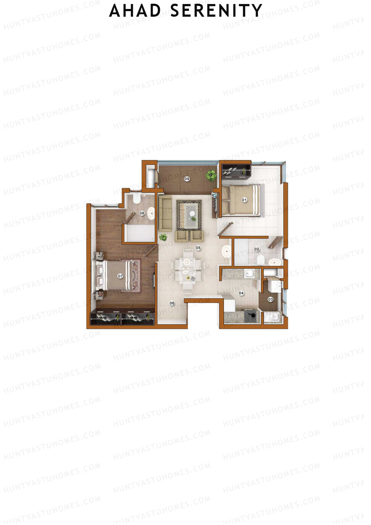 Ahad Serenity Hibiscus Wing 8 Unit 4 Floor Plan