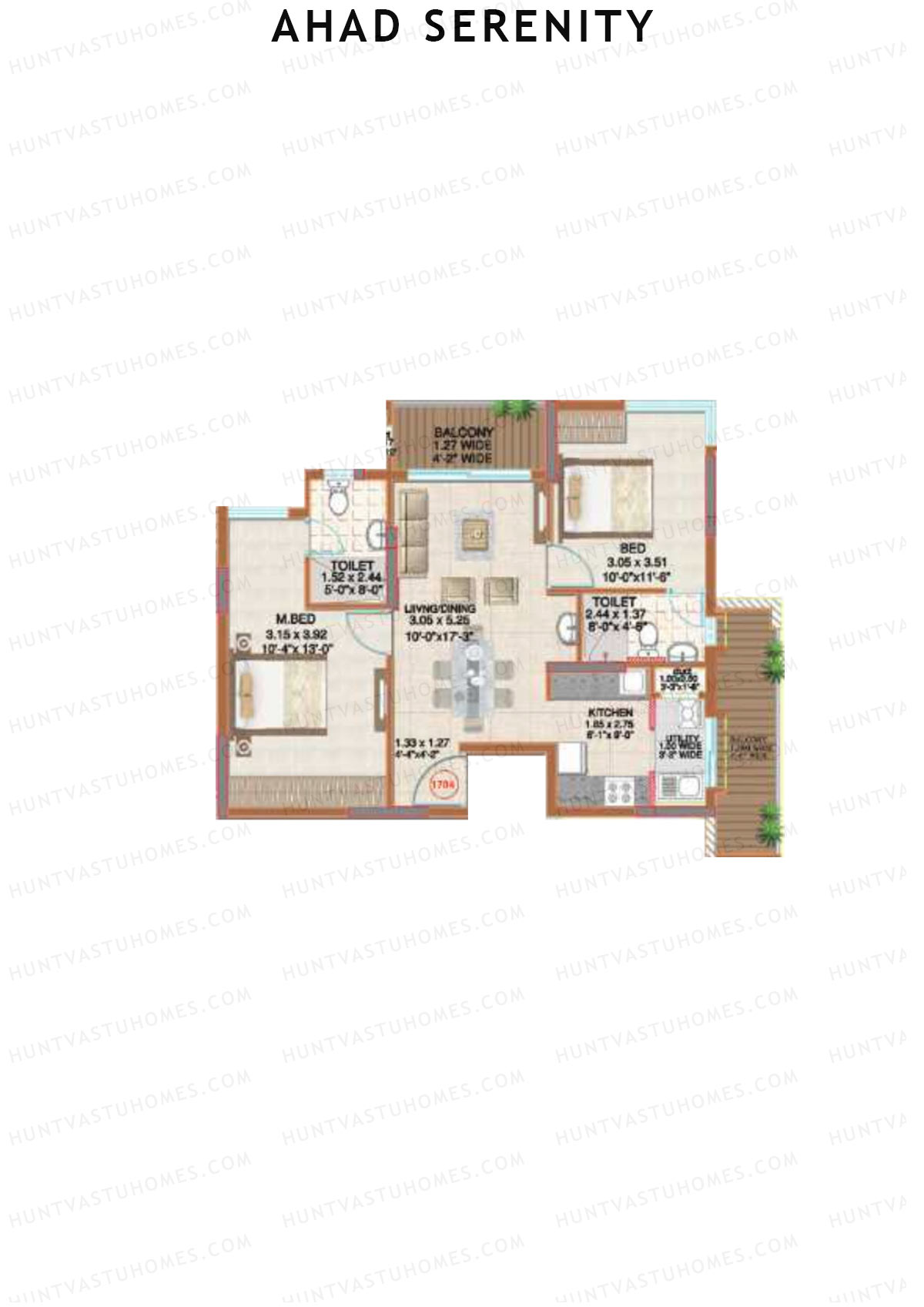 Ahad Serenity Hibiscus Wing 8 Unit 4 Floor Plan