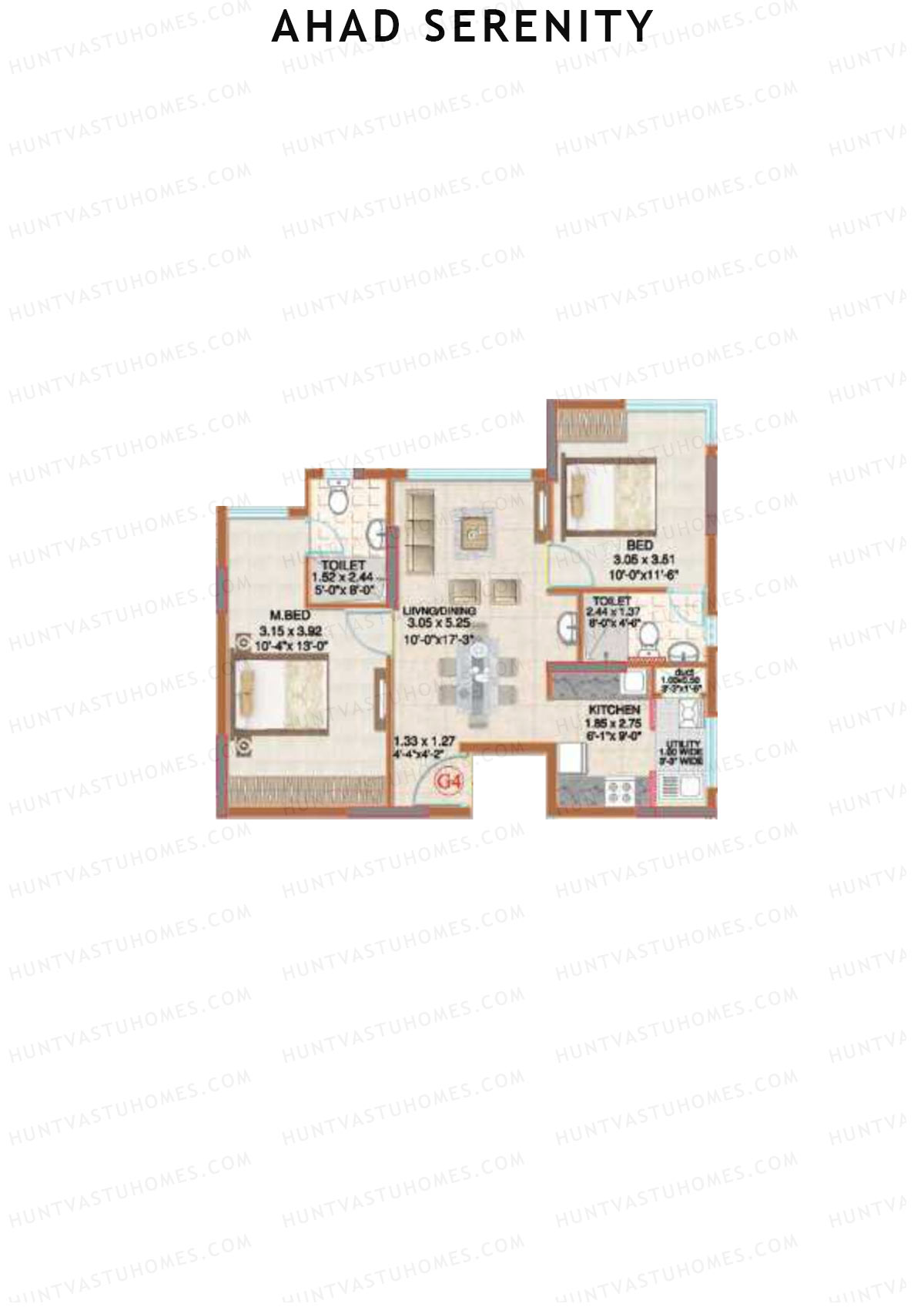 Ahad Serenity Hibiscus Wing 8 Unit 4 Floor Plan