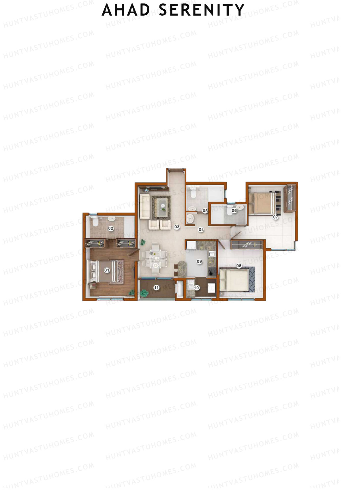 Ahad Serenity Tower Iris Wing 4 Unit 1 Floor Plan