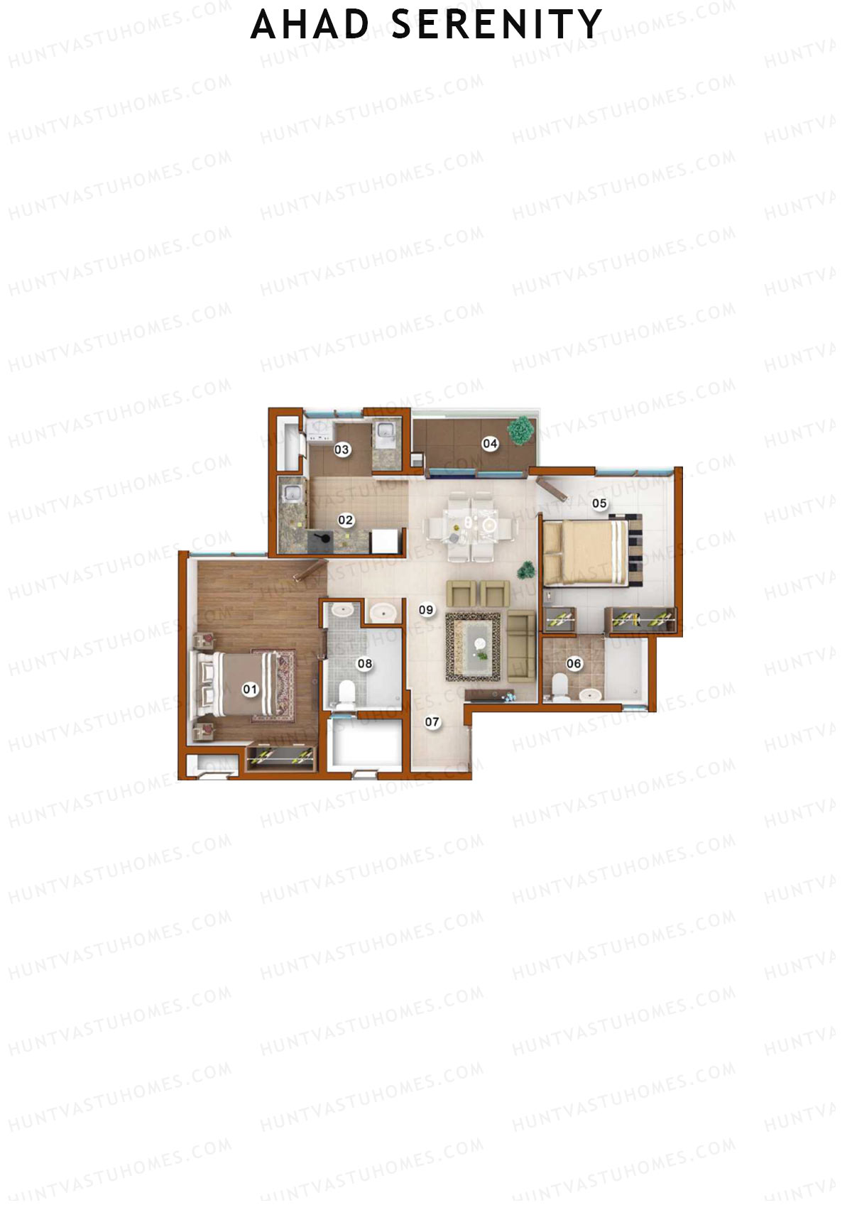 Ahad Serenity Tower Iris Wing 4 Unit 2 Floor Plan