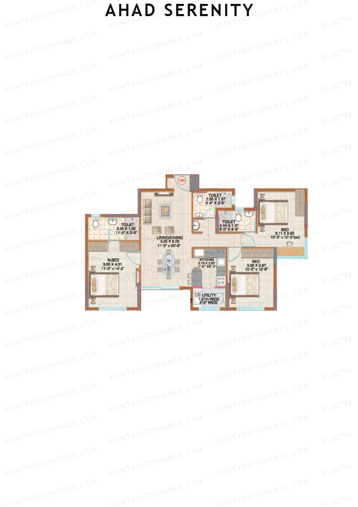 Ahad Serenity Jasmine Wing 7 Unit 1 Floor Plan