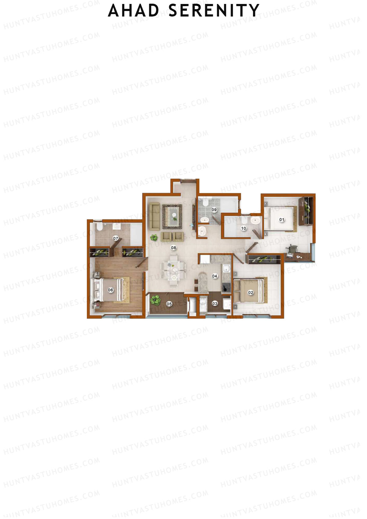Ahad Serenity Jasmine Wing 7 Unit 1 Floor Plan