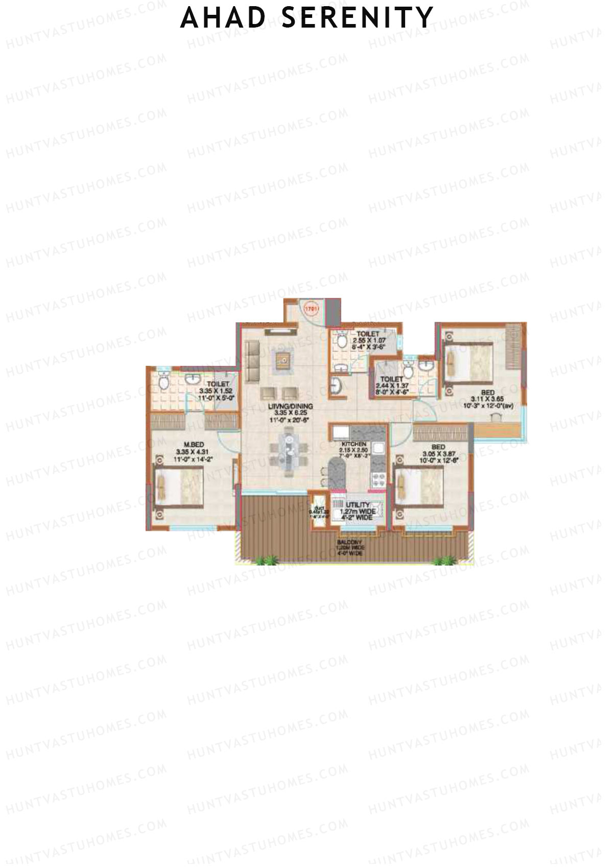 Ahad Serenity Jasmine Wing 7 Unit 1 Floor Plan