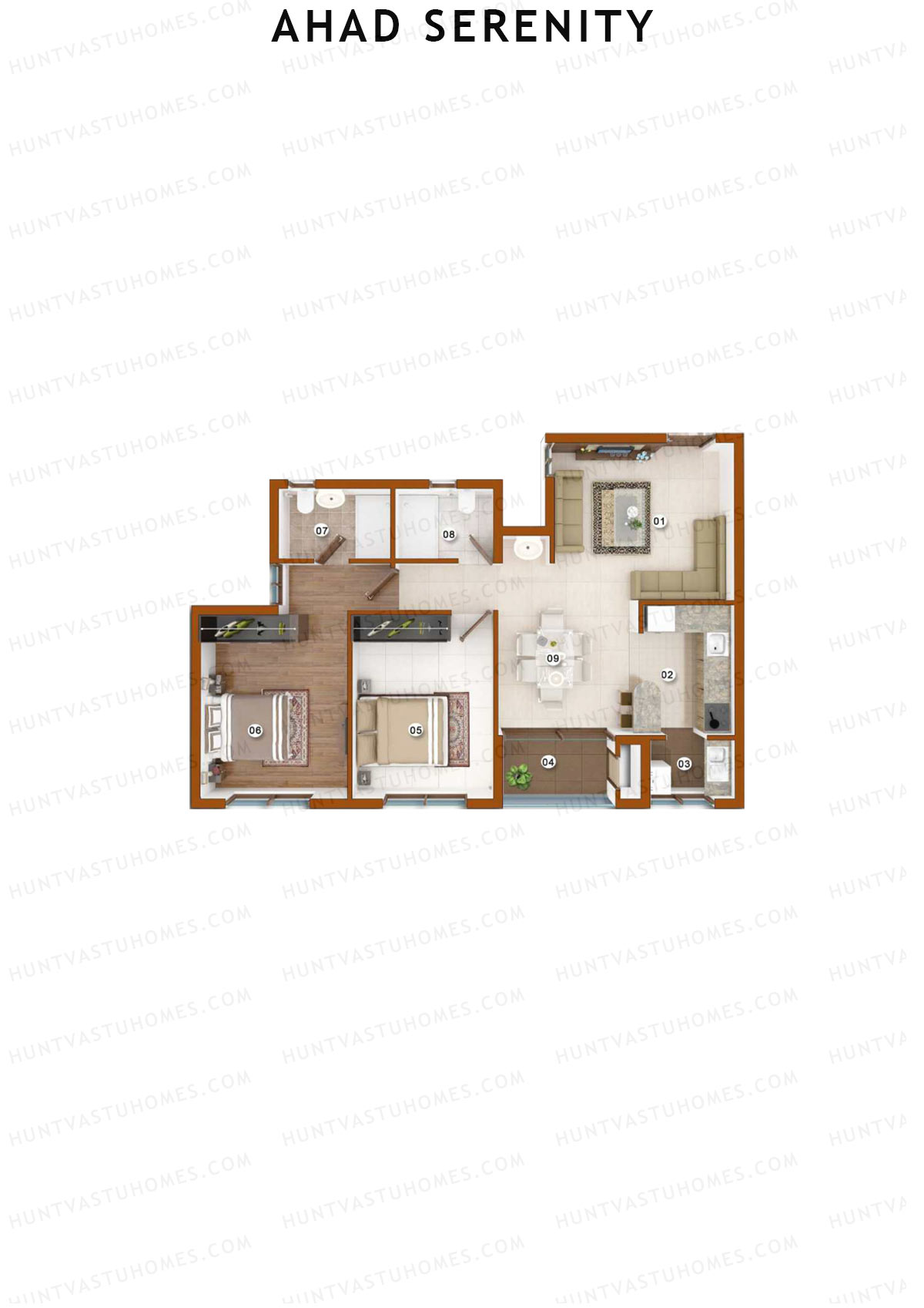 Ahad Serenity Jasmine Wing 7 Unit 2 Floor Plan
