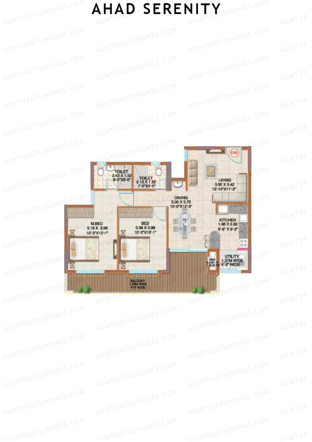 Ahad Serenity Jasmine Wing 7 Unit 2 Floor Plan