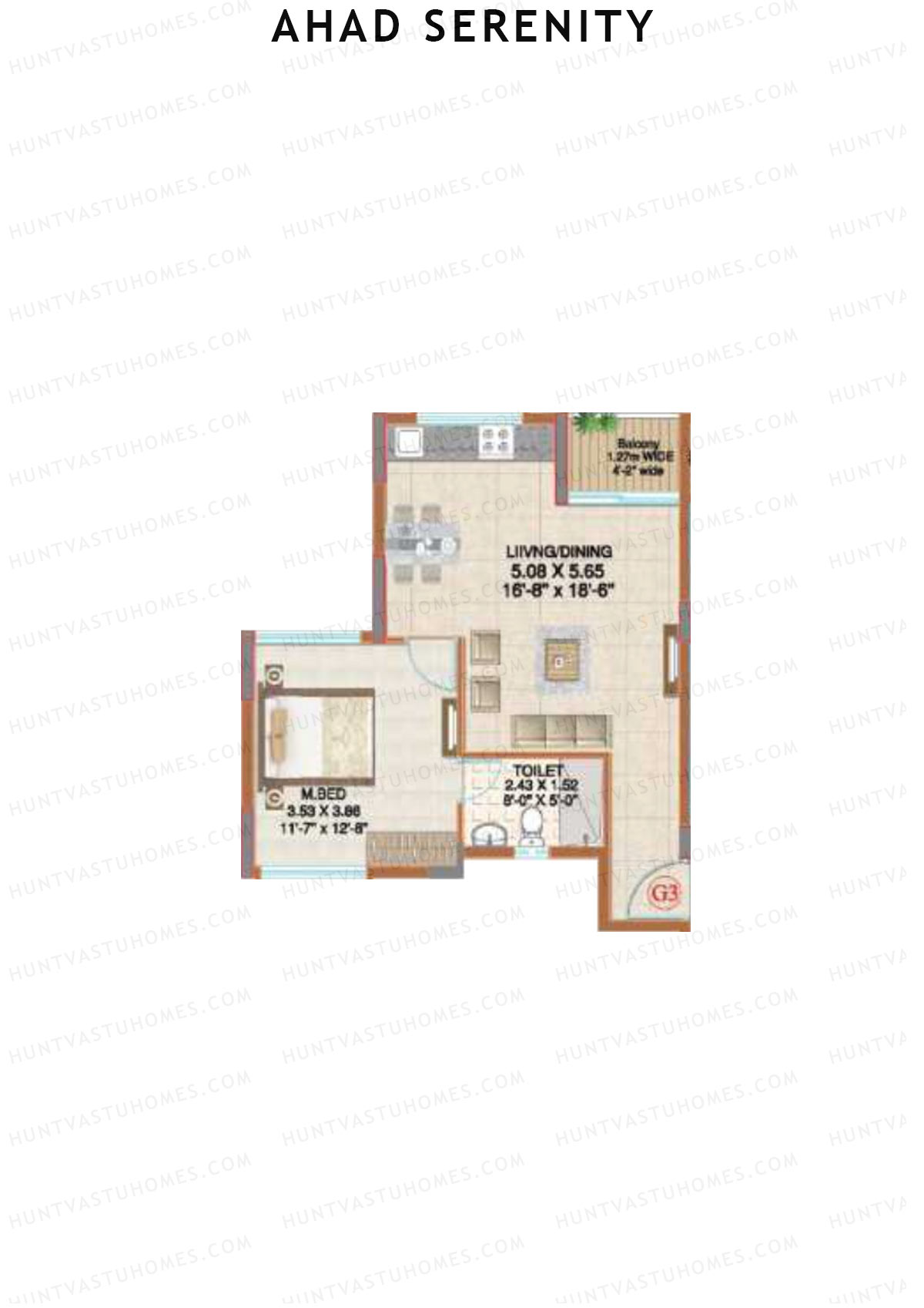 Ahad Serenity Jasmine Wing 7 Unit 3 Floor Plan