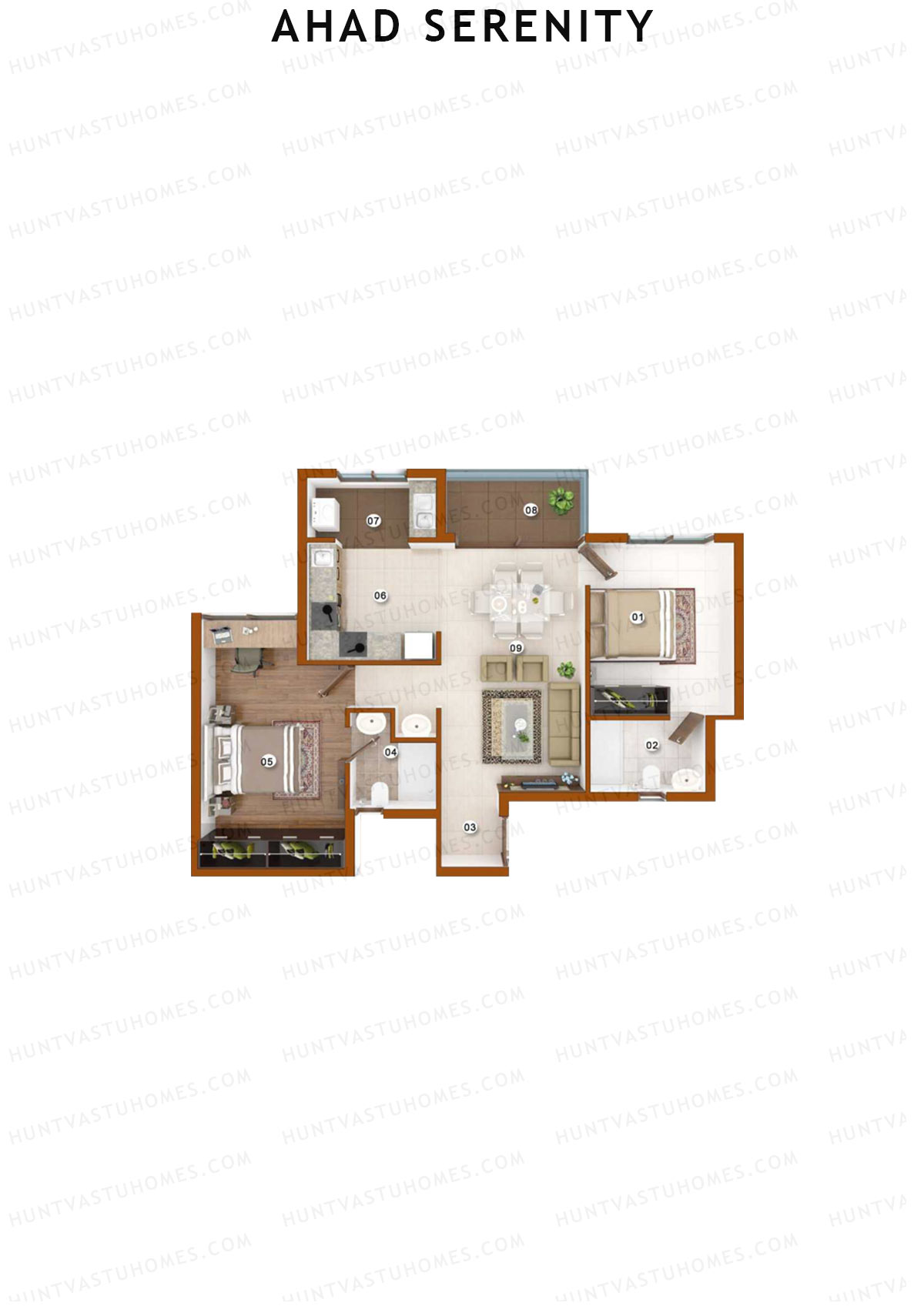 Ahad Serenity Jasmine Wing 7 Unit 4 Floor Plan