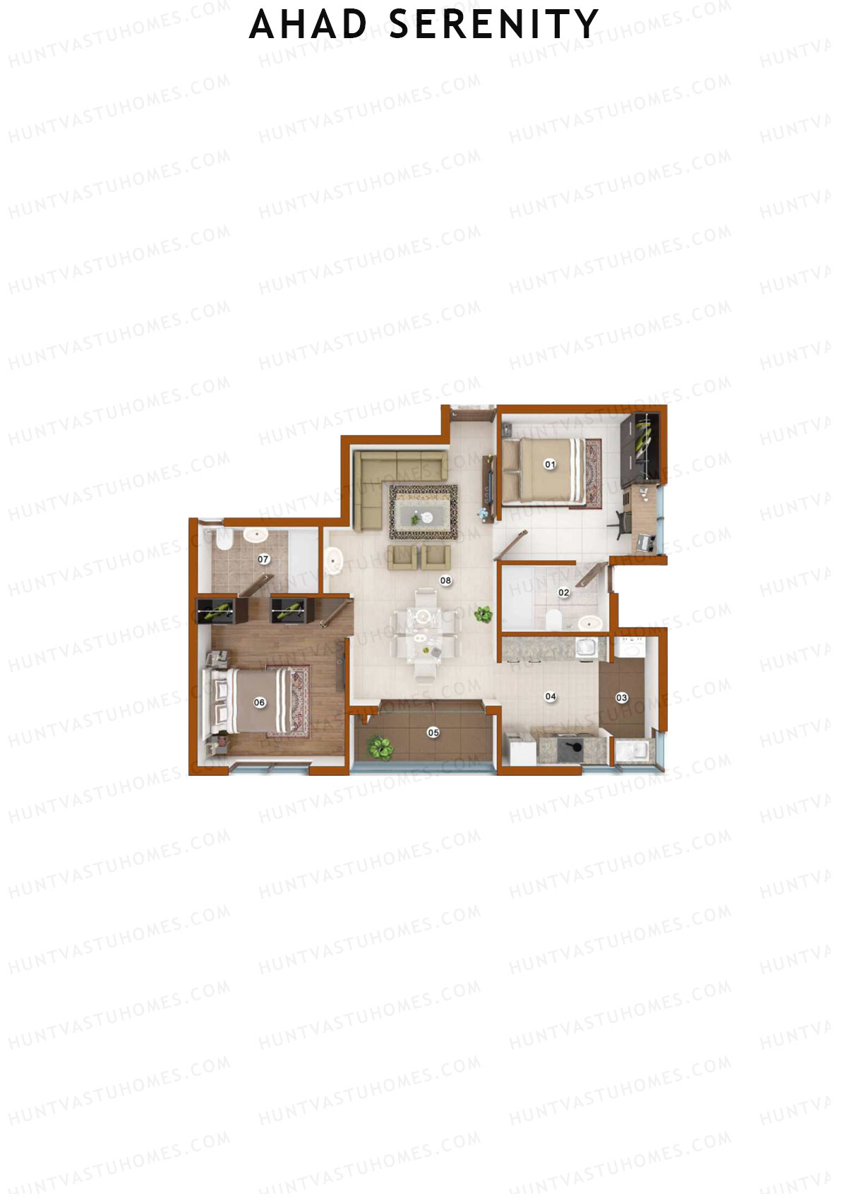 Ahad Serenity Tower Lily Wing 9 Unit 1 Floor Plan