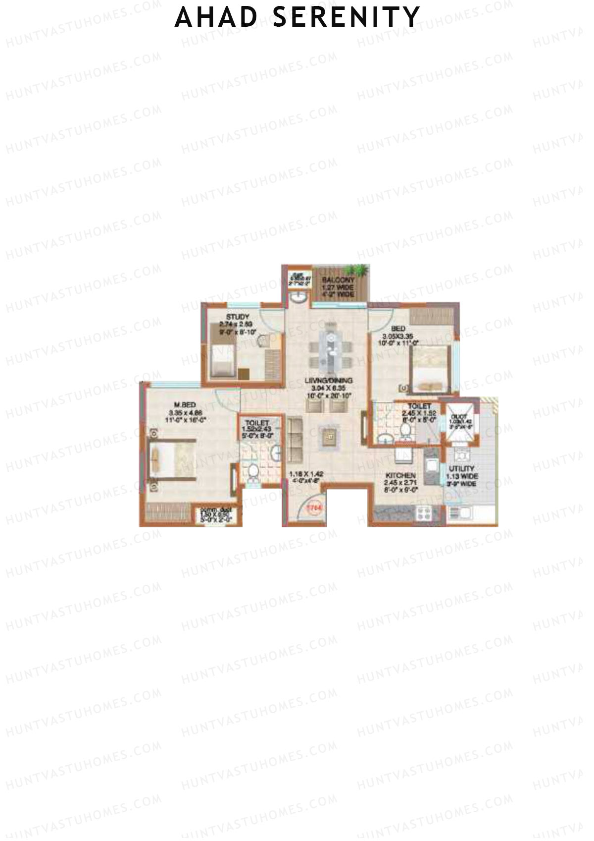 Ahad Serenity Tower Lily Wing 9 Unit 4 Floor Plan