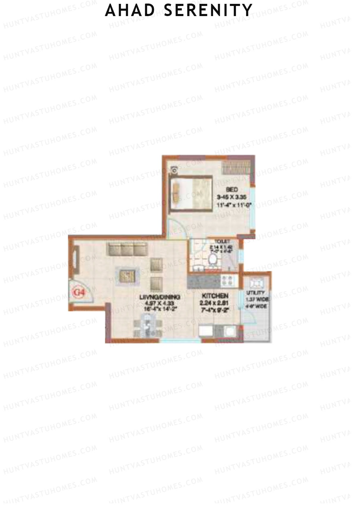 Ahad Serenity Tower Lily Wing 9 Unit 4 Floor Plan