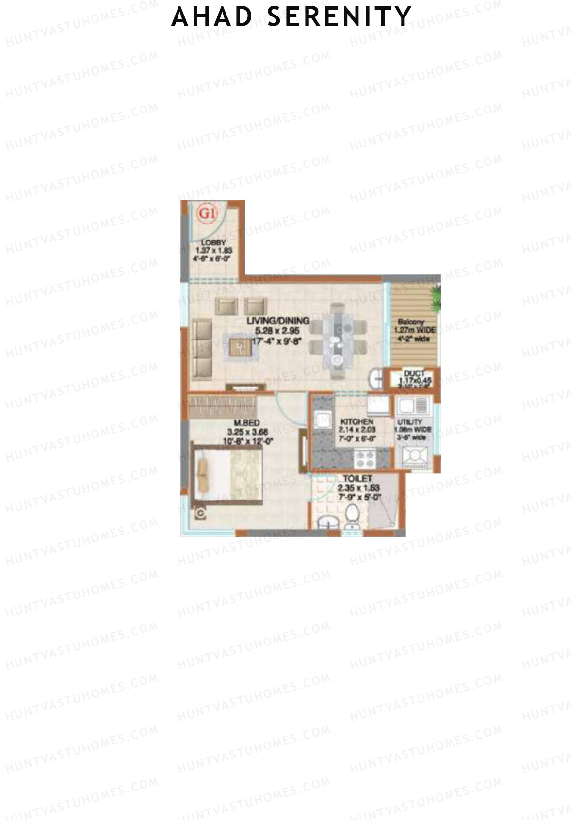 Ahad Serenity Orchid Wing 3 Unit 1 Floor Plan
