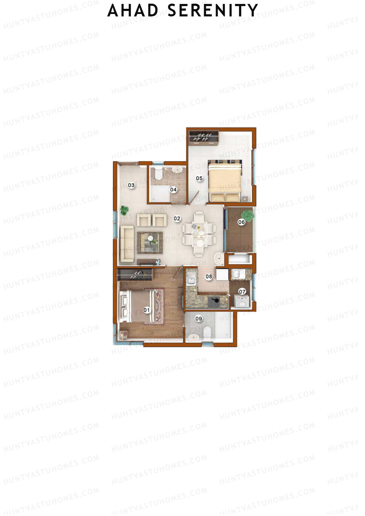 Ahad Serenity Orchid Wing 3 Unit 1 Floor Plan