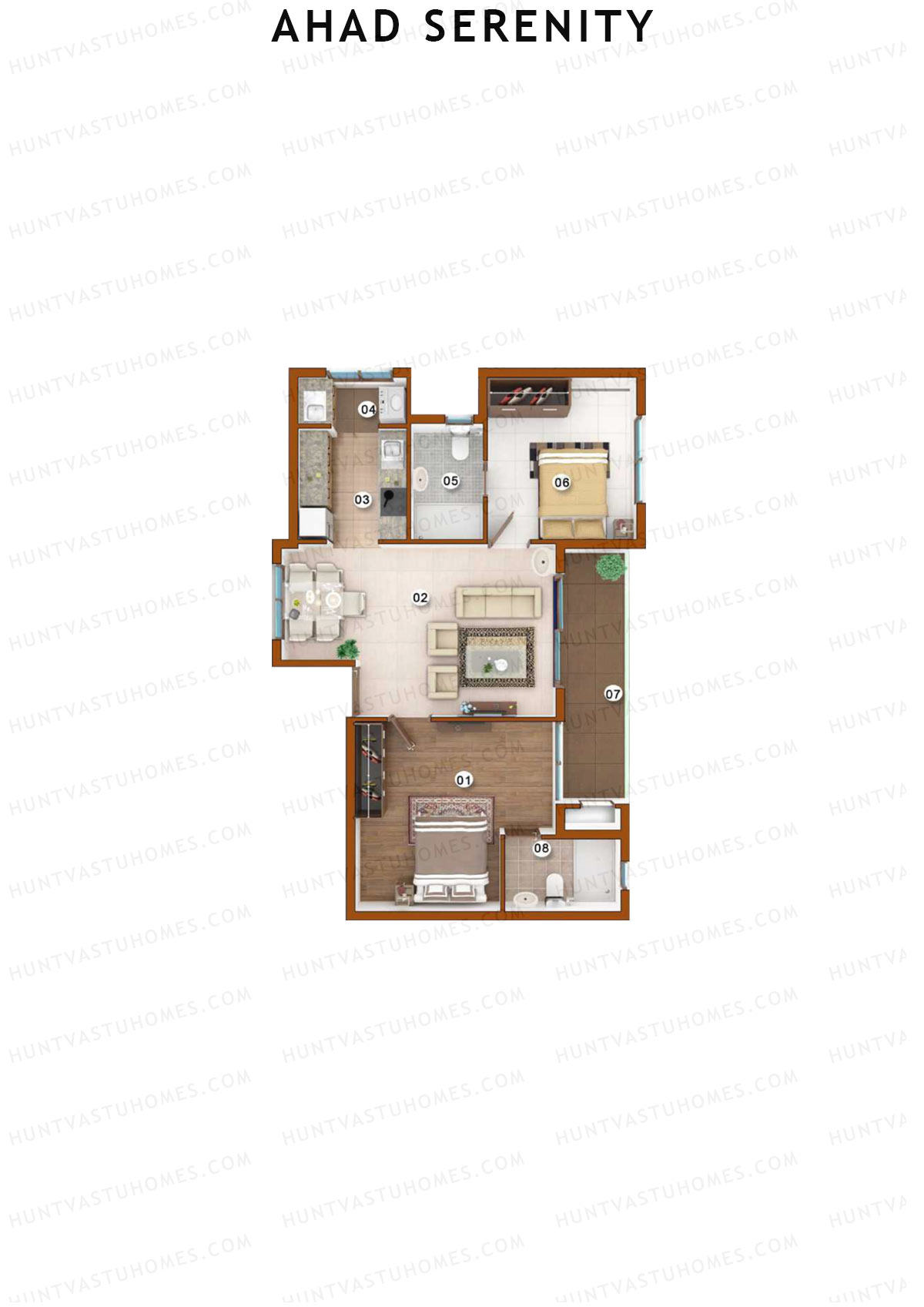 Ahad Serenity Orchid Wing 3 Unit 2 Floor Plan