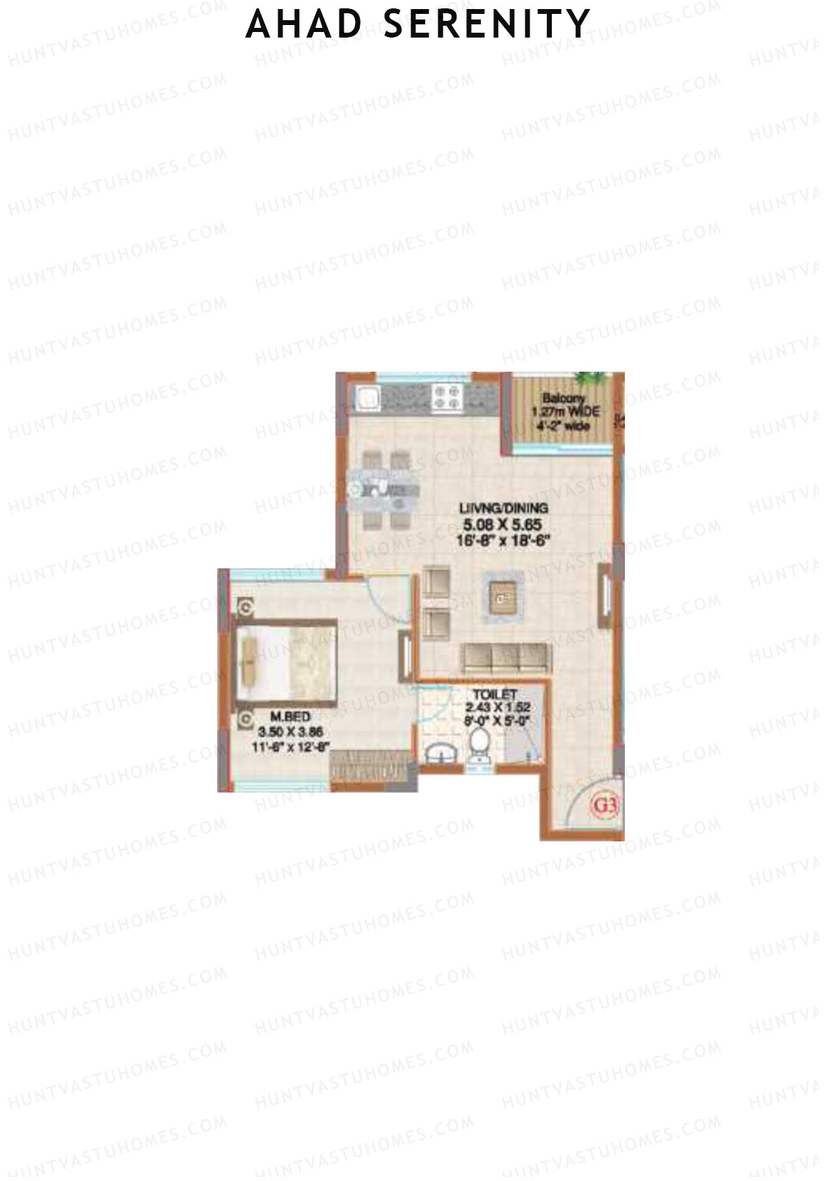 Ahad Serenity Sunflower Wing 5 Unit 3 Floor Plan