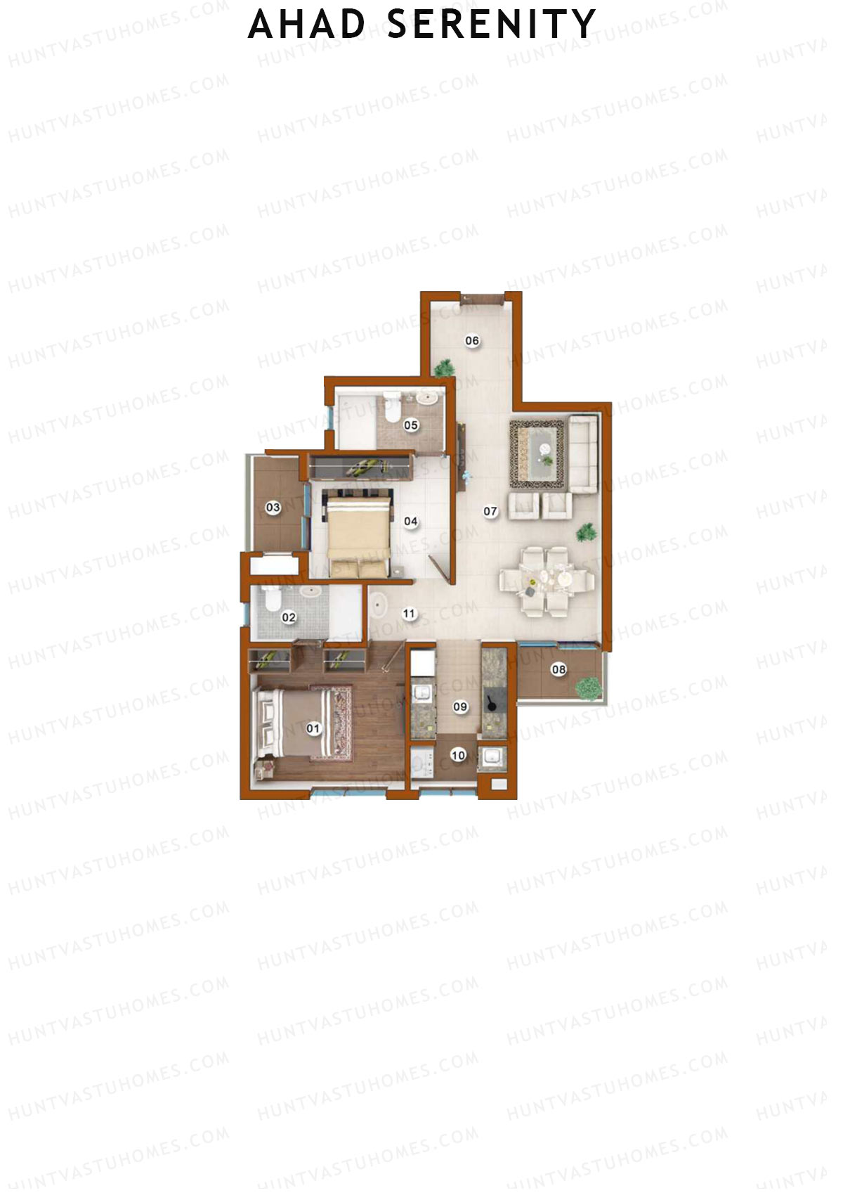 Ahad Serenity Tulip Wing 2 Unit 1 Floor Plan