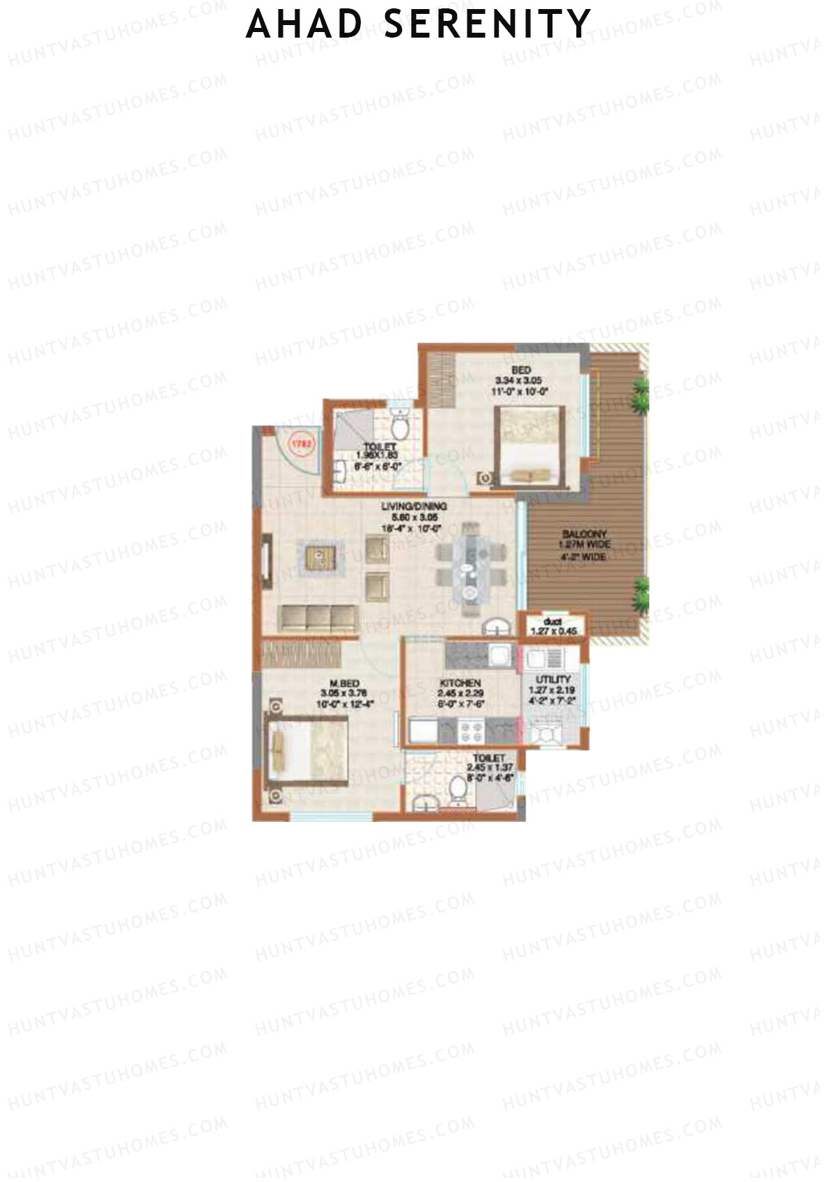 Ahad Serenity Tulip Wing 2 Unit 2 Floor Plan
