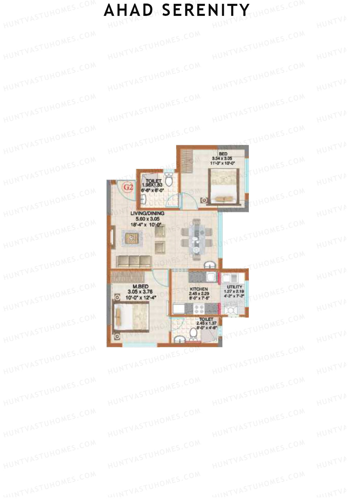 Ahad Serenity Tulip Wing 2 Unit 2 Floor Plan
