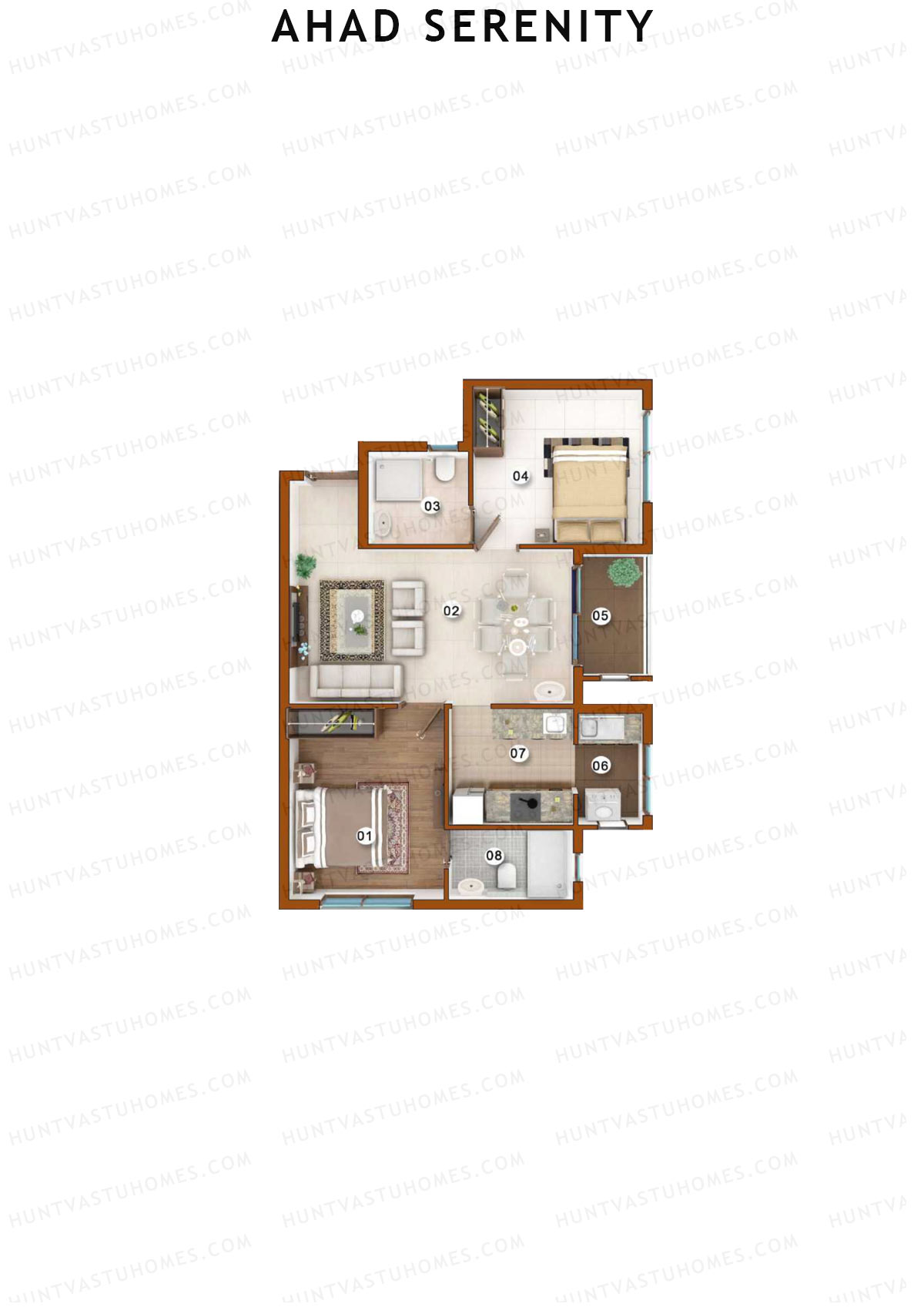 Ahad Serenity Tulip Wing 2 Unit 2 Floor Plan