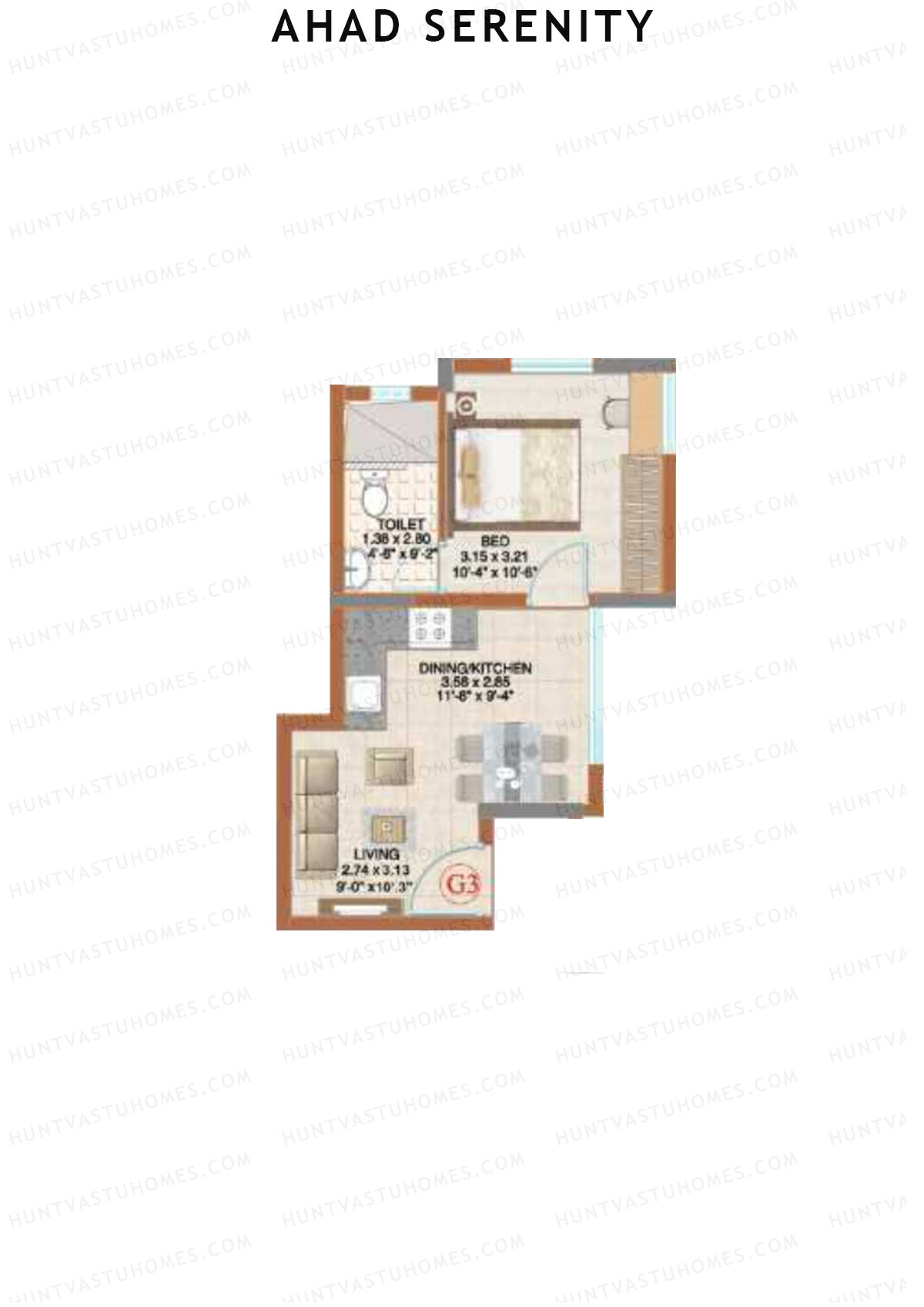 Ahad Serenity Tulip Wing 2 Unit 3 Floor Plan