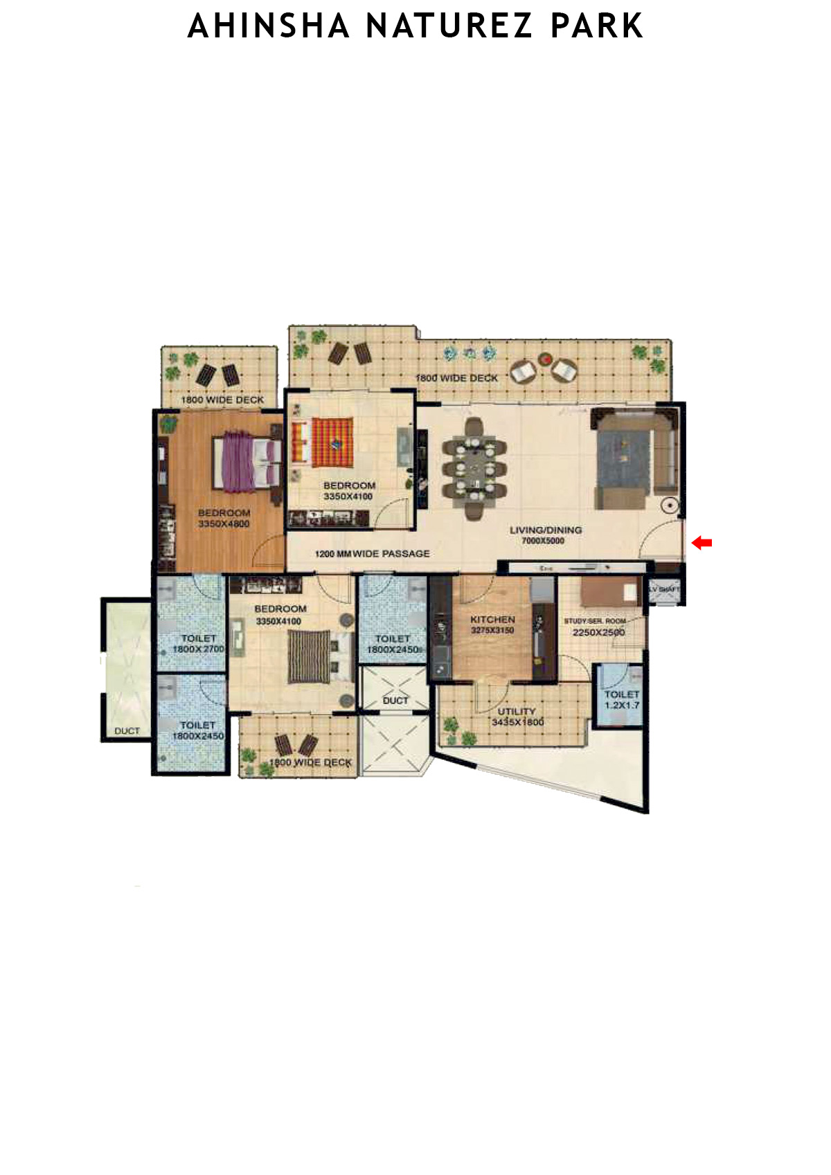 Ahinsha Naturez Park Tower 1 Unit 1 Floor Plan
