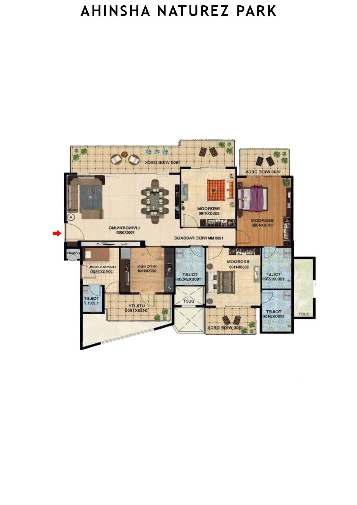 Ahinsha Naturez Park Tower 1 Unit 2 Floor Plan