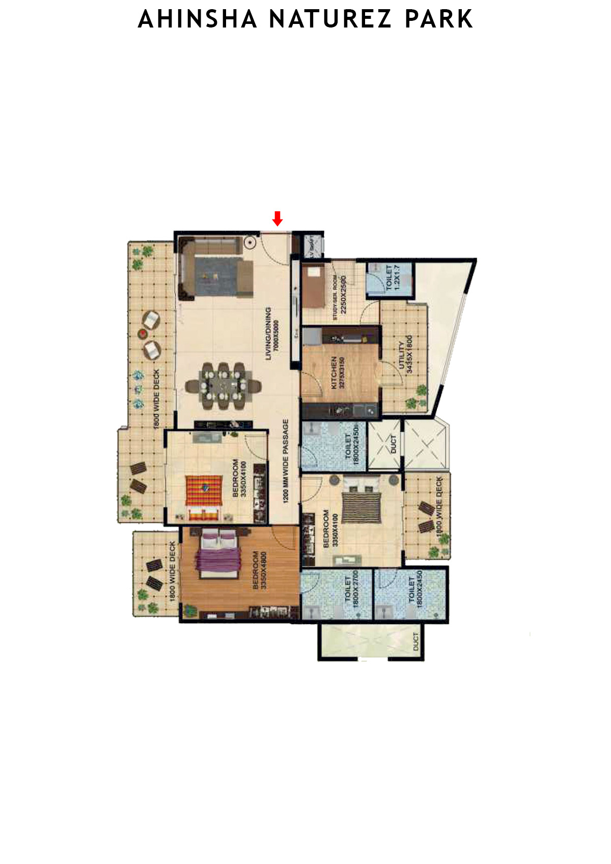 Ahinsha Naturez Park Tower 3 Unit 1 Floor Plan