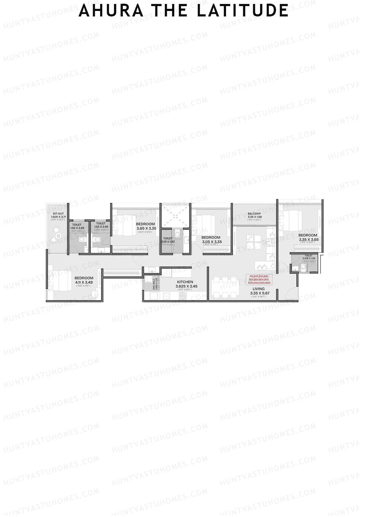 Ahura The Latitude Wing E Unit 1 Floor Plan