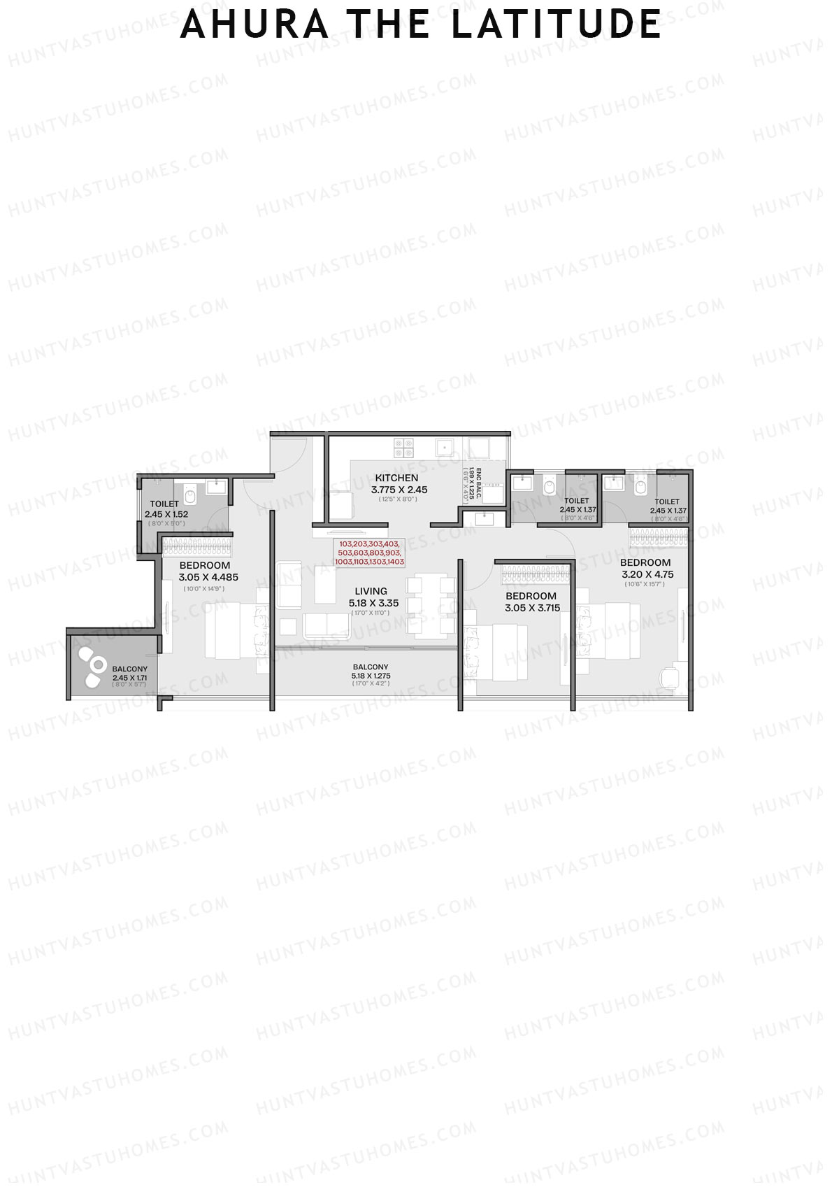 Ahura The Latitude Wing E Unit 3 Floor Plan