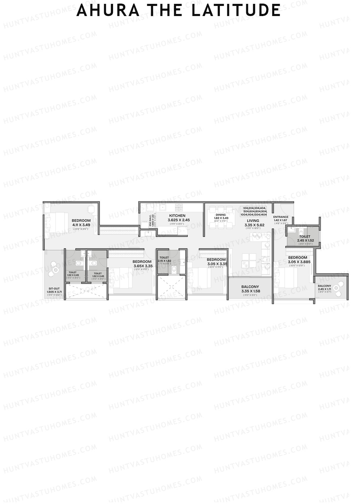 Ahura The Latitude Wing E Unit 4 Floor Plan