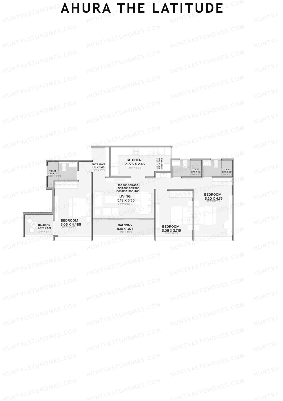 Ahura The Latitude Wing H Unit 3 Floor Plan