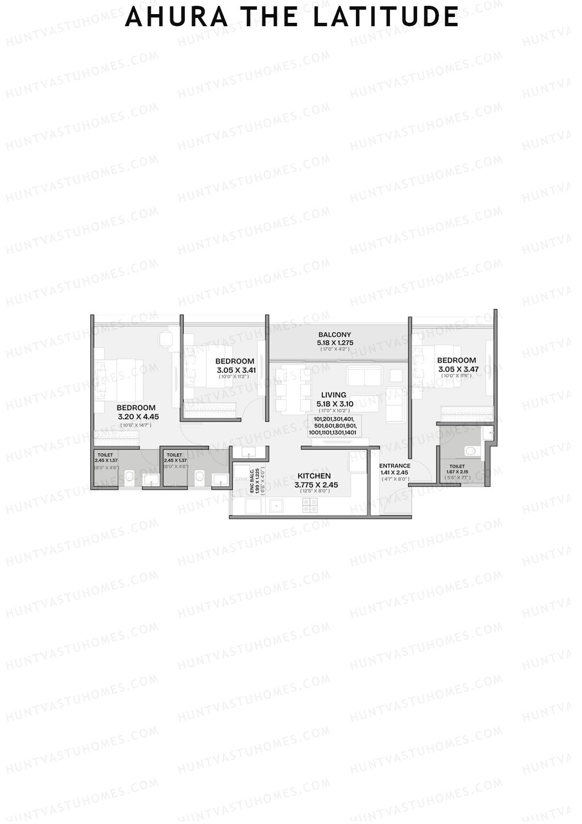 Ahura The Latitude Wing I Unit 1 Floor Plan