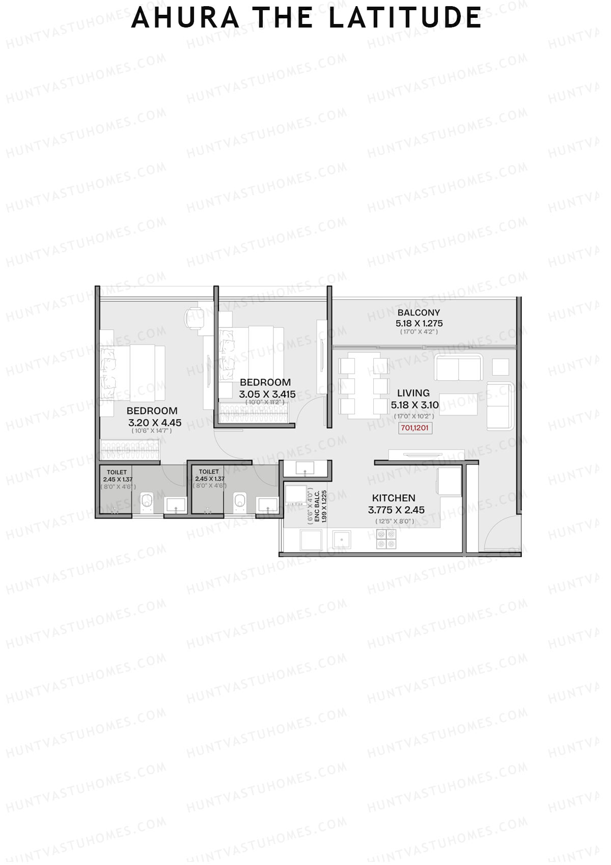 Ahura The Latitude Wing I Unit 1 Floor Plan