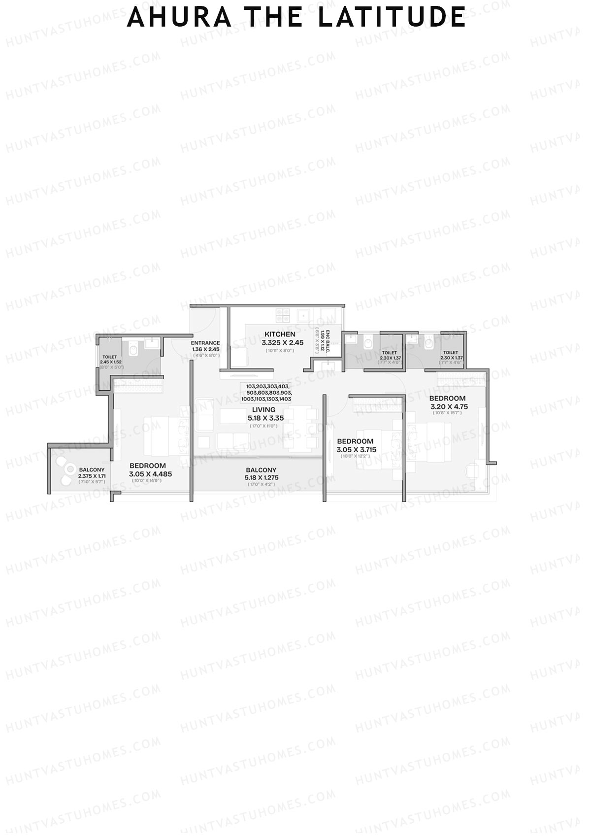 Ahura The Latitude Wing I Unit 3 Floor Plan