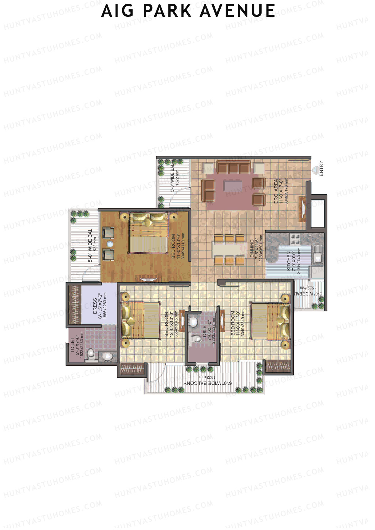 AIG Park Avenue Tower D Unit 3 Floor Plan