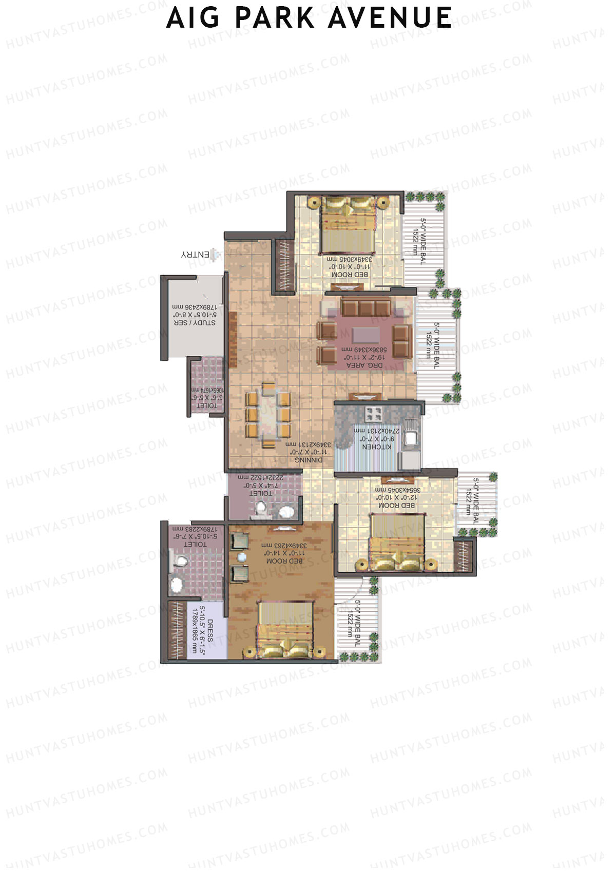 AIG Park Avenue Tower F Unit 1 Floor Plan