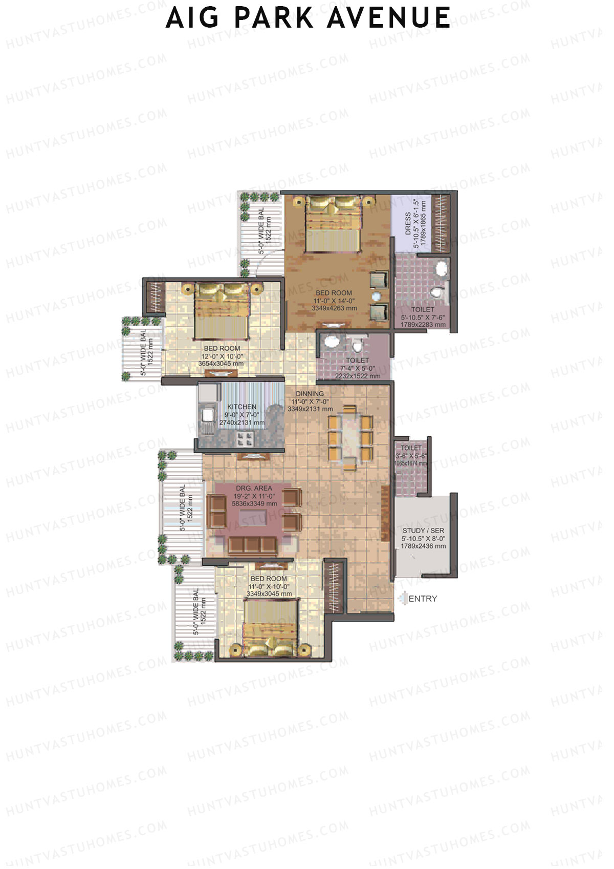 AIG Park Avenue Tower F Unit 3 Floor Plan
