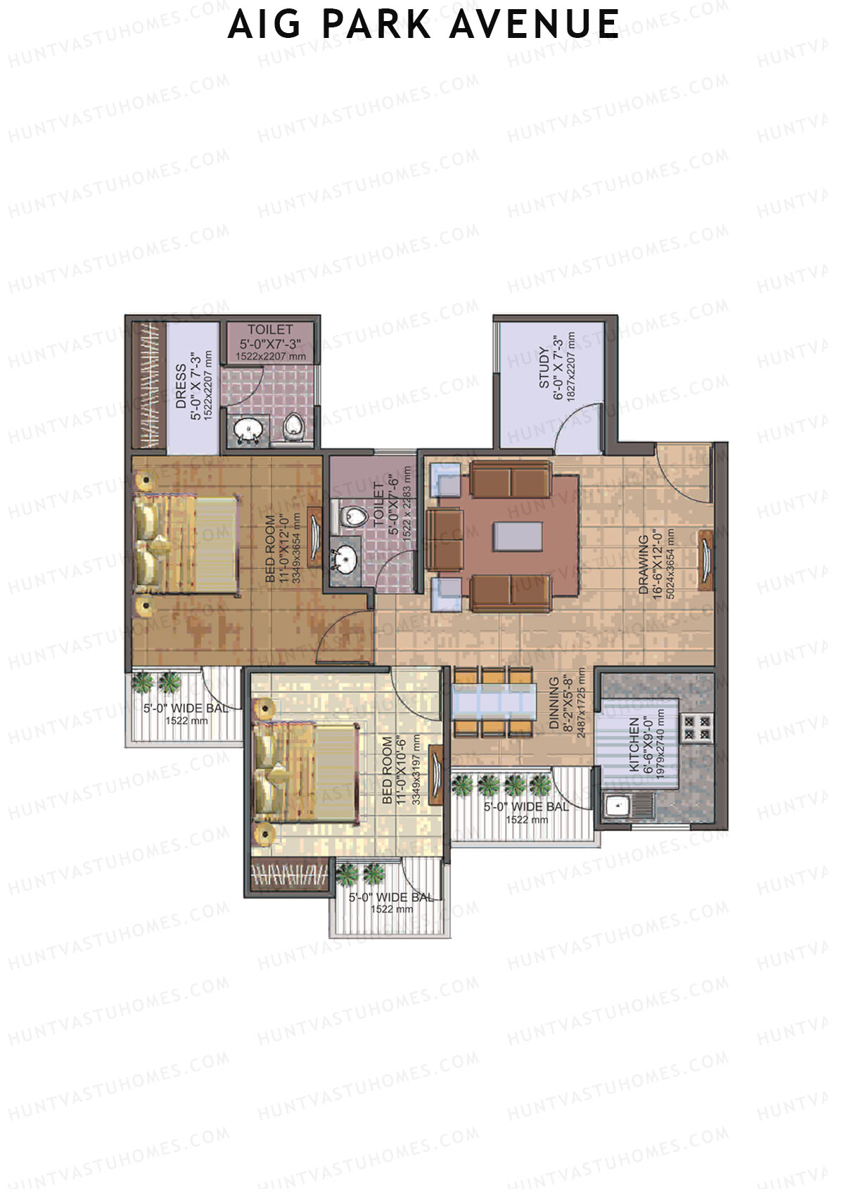 AIG Park Avenue Tower H Unit 1 Floor Plan