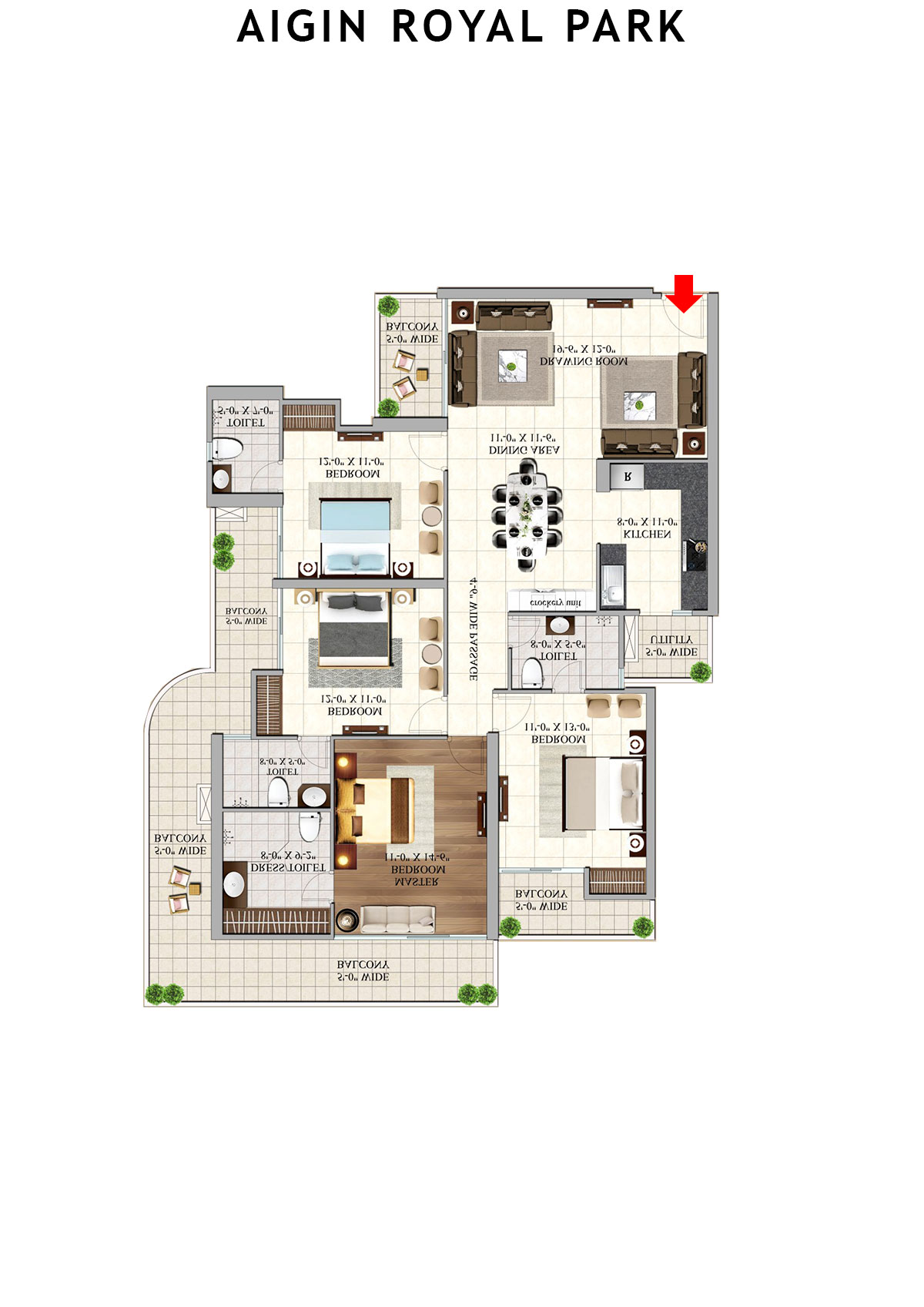 Aigin Royal Park Kashvi Unit 2 Floor Plan